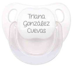 personalized name white pacifier