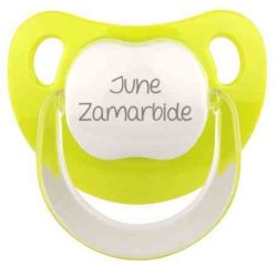 Personalized lime yellow pacifier
