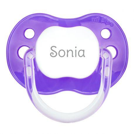 purple personalized pacifier