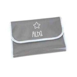 personalizirani sivi držač za dokumente za bebe