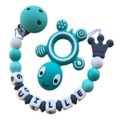 turquoise silicone pacifier holder