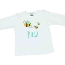camiseta bebe personalizada abeja