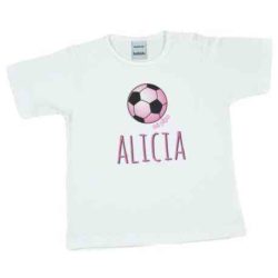 camiseta bebe futbol rosa