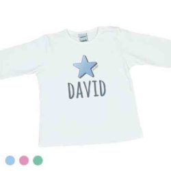 camiseta de neno estrela azul