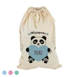 sac à jouets panda bleu